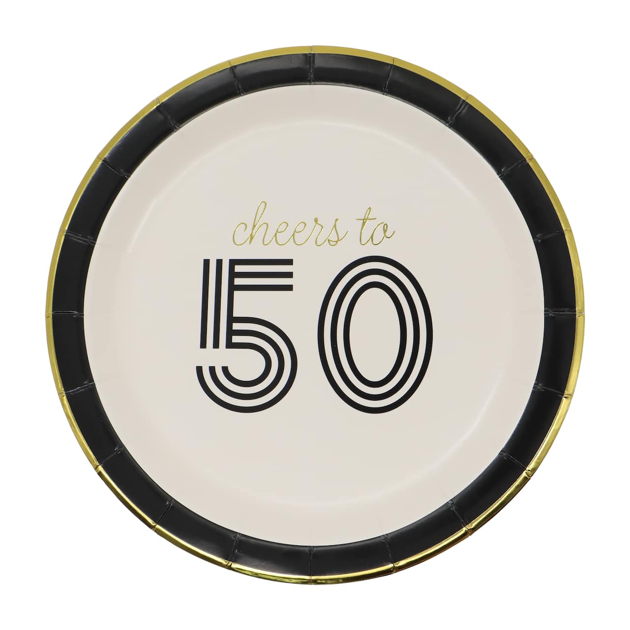 24 Packs: 8 ct. (192 total) 7" Cheers to 50 Paper Dinner Plates by Celebrate It™